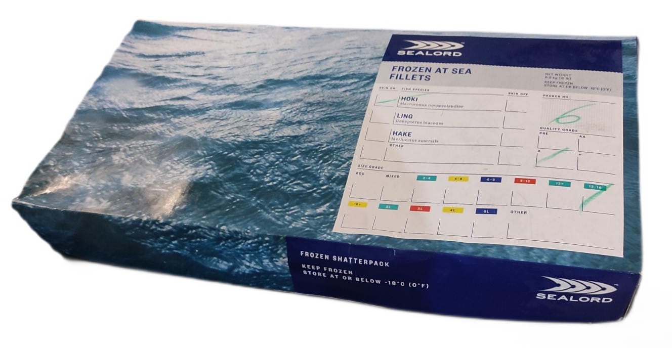 Miruna nowozelandzka filety ze skórą, SHP bez glazury - tafla 6,8 kg - obrazek 2